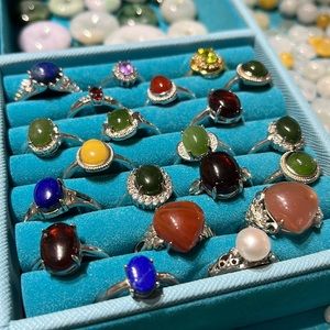 Natural gemstone rings
